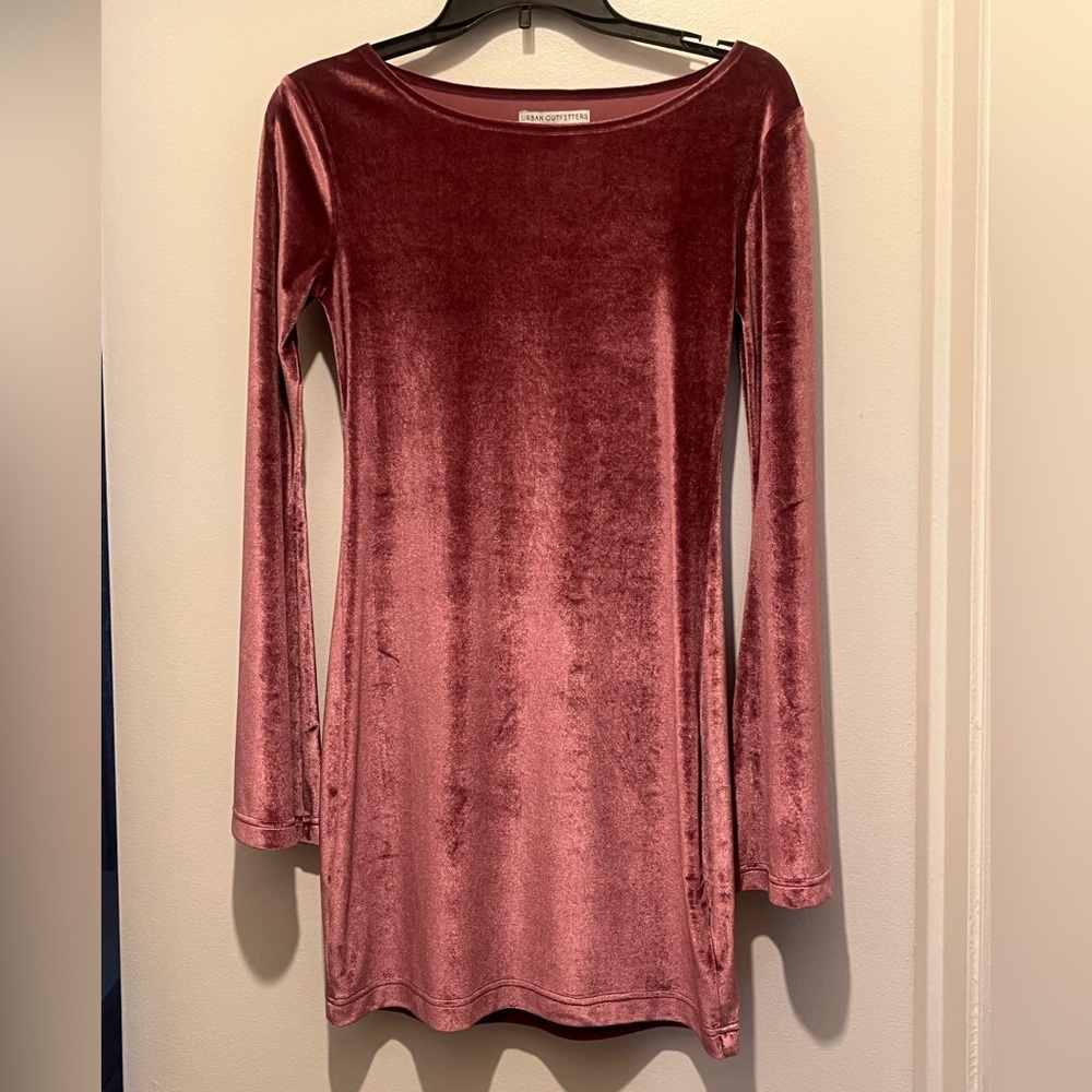 Urban Outfitters Velvet Like Long Sleeve Dress